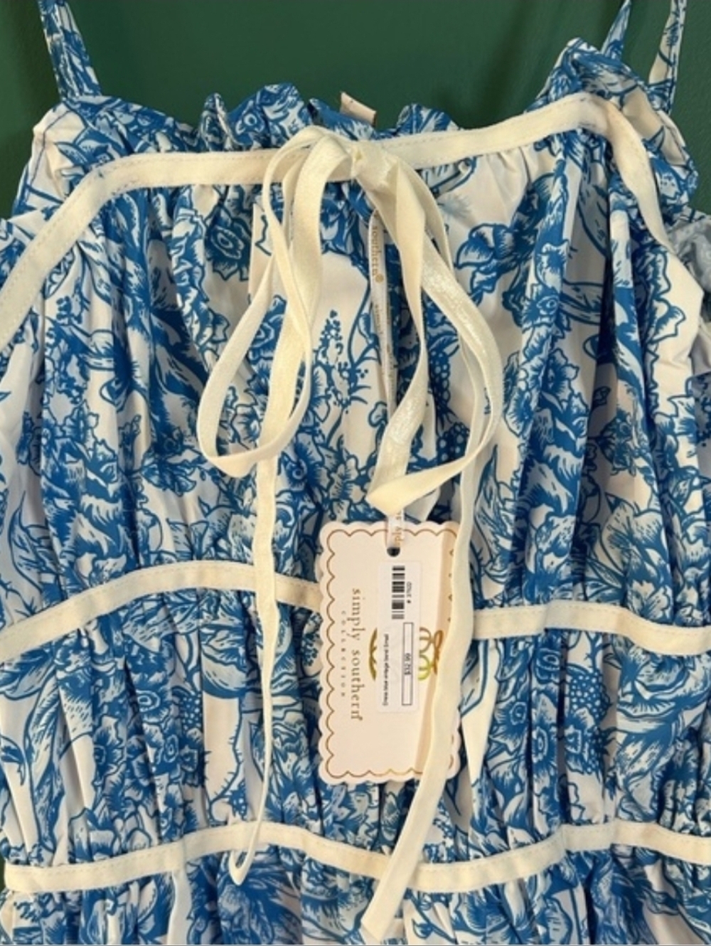 Simply Southern Blue Toile Print Sundress - Picture 2 of 7